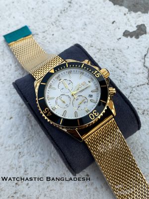 BOSS MESH CHAIN V2 GOLDEN CASE WHITE DIAL_img_0