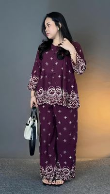 “Dubai cherry Flair 2 Piece Co-Ord |_img_3