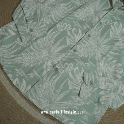 Mint Leafy - Full Sleeve Party Wear Print Shirt_img_1