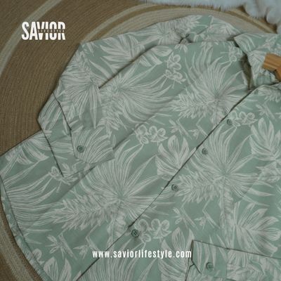 Mint Leafy - Full Sleeve Party Wear Print Shirt_img_3