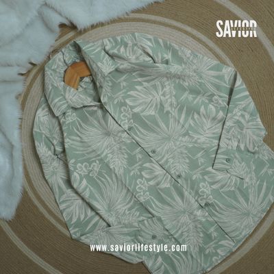Mint Leafy - Full Sleeve Party Wear Print Shirt_img_4