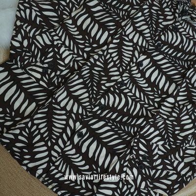 Chocolate Leafy - Full Sleeve Party Wear Print Shirt_img_2