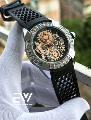 JACOB & CO (CR7) EDITION QUARTZ BLACK BELT SILVER CASE STONE_img_0