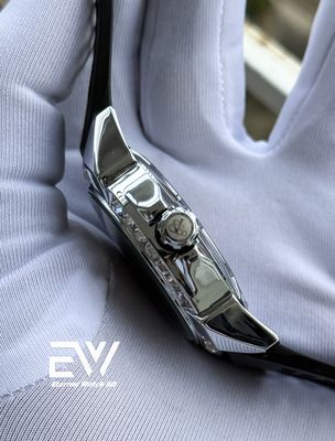 JACOB & CO (CR7) EDITION QUARTZ BLACK BELT SILVER CASE STONE_img_4