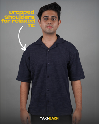 Dropped Shoulder Midnight Navy Cuban/Havana Shirt_img_4