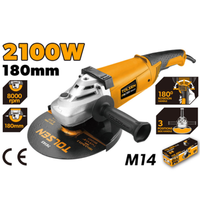 TOLSEN 7" Electric Angle Grinder, 2100w, 180mm; Model: 79523_img_0