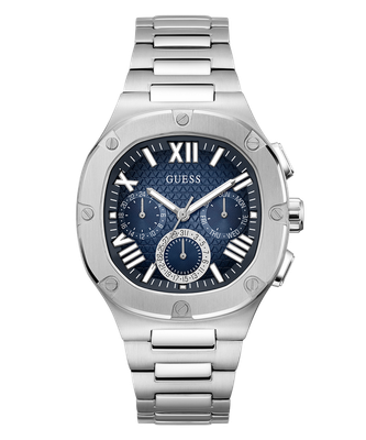 GUESS Headline GW0572G1 Men’s 42 mm Silver-Tone Stainless Steel Watch – Blue Dial_img_1
