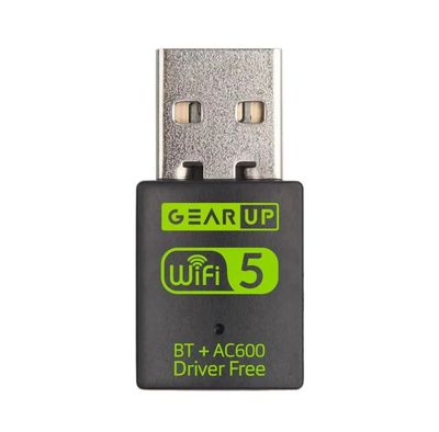 GearUP 600Mbps Dual Band WiFi + Bluetooth Adapter For Windows PC/Laptop- (Driver Free Version, WiFi Hotspot Supported, 2.4GHz + 5GHz)_img_0