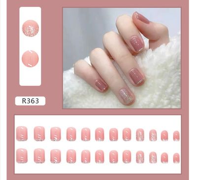 99 Taka only 😍😍😍😍24 pcs fake nails set 🥺💗 with glue stick / sticker_img_0