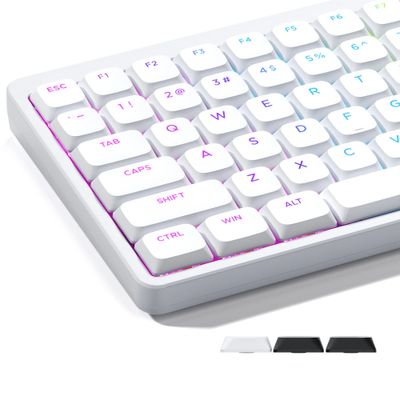 XVX Low Profile White ShineThrough Double Shot PBT Keycaps_img_1