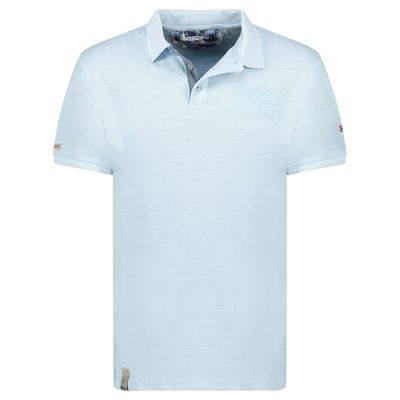Polo embroidered with flags and short sleeves Blue_img_0