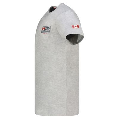 Homme - T-Shirt Col Rond avec Drapeau sur la Poitrine Gris Clair_img_1