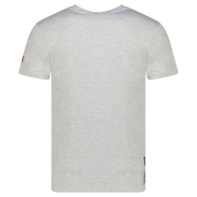 Homme - T-Shirt Col Rond avec Drapeau sur la Poitrine Gris Clair_img_3