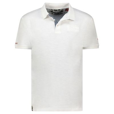 Embroidered polo shirt with flags and white short sleeves_img_0
