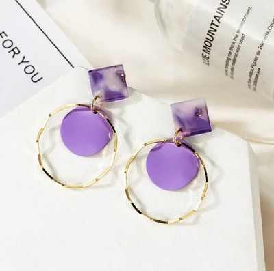 Lavender Geometric Drop Earrings_img_0