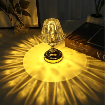 LED diamond crystal table lamp Night Light for Bed Room decoration living room atmosphere light Gift (2 X AAA Batteries)_img_0