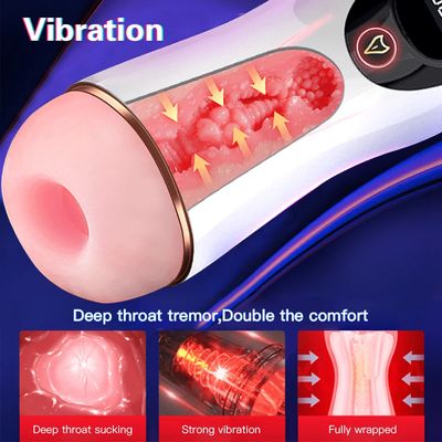 Automatic Male Masturbator Cup Sucking Vibration 18+ Blowjob Real Vagina Pocket Pussy Penis Oral Sex Machine Toys For Man Adults_img_4