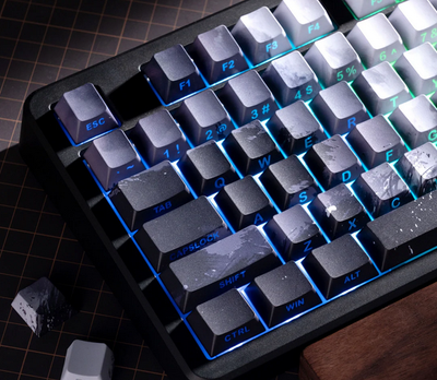 XVX Black Samurai Knight Side Engraved Cherry Doubleshot Keycaps_img_3