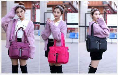 Women Casual Large Capacity Waterproof Oxford Cloth Bag (Dark Blue)_img_11
