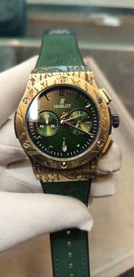 HUBLOT BELT ENGRAVED GOLDEN CASE GREEN DIAL GREEN BELT_img_0