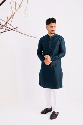 Cotton Classic Panjabi for Men- Bottle Green(PJB-012)_img_2