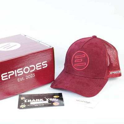 Iconic Maroon Suede Trucker Cap_img_5
