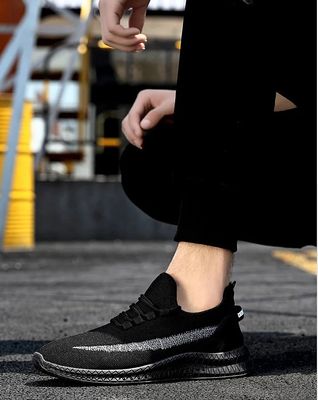 Premium Shadow Stripe Sneakers (Black) (C-03)_img_10