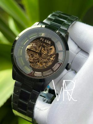 FOSSIL AUTO BLACK CHAIN BROWN GLASS_img_1