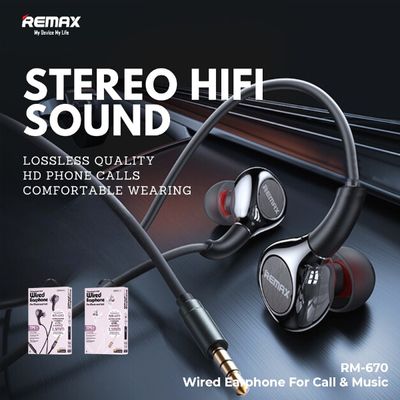 Remax RM-670 Wired Earbuds In-Ear Headphones Stereo Sound Quality Transparent Design Earphones For All 3.5mm Jack Devices_img_5