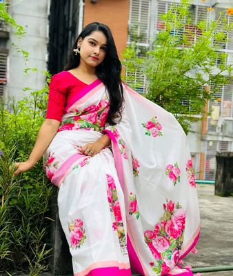 ডিজিটাল প্রিন্ট শাড়ি ব্লাউজ পিস সহ_img_1