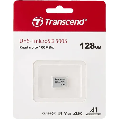 Transcend 128GB MicroSDXC/SDHC 300S Class 10 Memory Card (TS128GUSD300S)_img_0