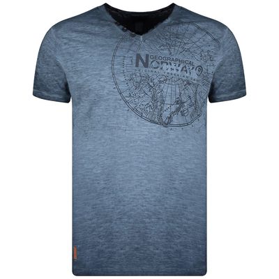 V-neck short-sleeved T-shirt Navy_img_1
