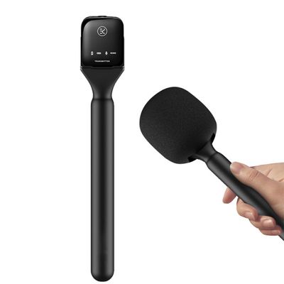 Wireless Handheld Microphone Adapter for DJI, RODE Wireless GO Interview Mic Handle with Windshield_img_0