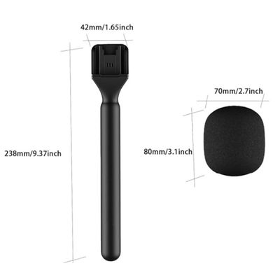 Wireless Handheld Microphone Adapter for DJI, RODE Wireless GO Interview Mic Handle with Windshield_img_1