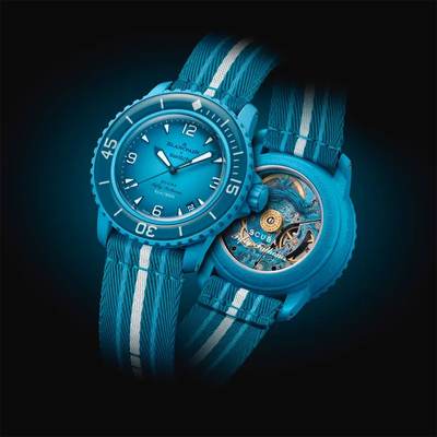 Blancpain x Swatch Fifty Fathoms “Blue Lagoon Sistem51” Men’s Watch- S035L400_img_1