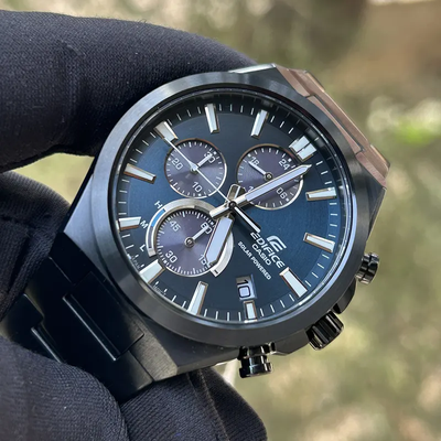 Casio Edifice Chonograph Solar Powered Blue Dial Men's Watch- EQS-950DC-2AV_img_1