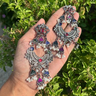 Antique silver earrings🌈_img_1