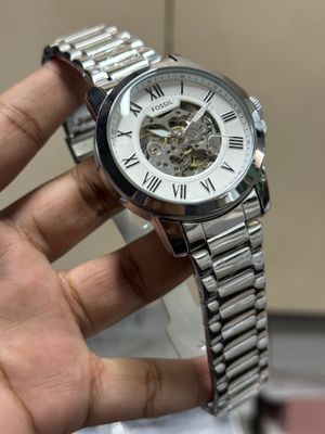 FOSSIL AUTO WHITE DIAL CLIP LOCK_img_0