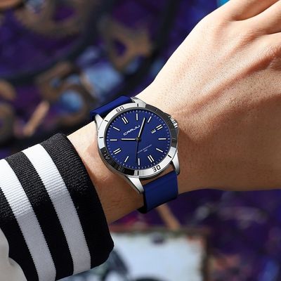 Fashionable CRRJU Luminous Silicone Strap Men's Watch_img_1