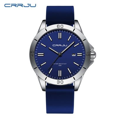 Fashionable CRRJU Luminous Silicone Strap Men's Watch_img_4