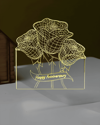 GearUP Acrylic Multicolor Night Lamp (Only Acrylic) Anniversary Rose_img_0