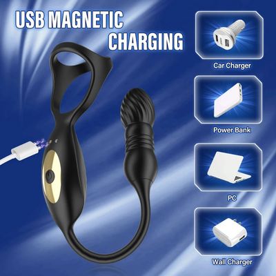 3 in 1 Prostate Massager Anal Vibrator 9 Vibrationg Thrusting with Cock Ring Butt Plug Remote Control Sex Toys P Sport Massage_img_2