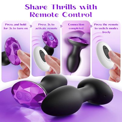 360 Rotation Anal Plug Wireless Vibrator Butt​ Plug for Women Masturbator Man Prostate Massager Adult Couple Sex Toys 18_img_2