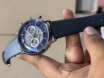ARMANI OVAL GLASS SILVER CASE BLUE DIAL BLUE BELT_img_0