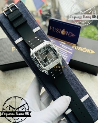 Cartier Silicone Belt Silver Quartz Watch (AA Grade)_img_0