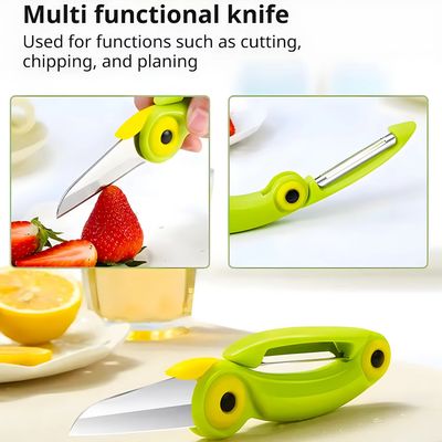 BTFLKNS Ceramic Paring Knife, Bird-shaped folding peeler, Ergonomic Handle Professional Knife, Super Sharp Blade Folding Knife with protective Sheath(Green )_img_0