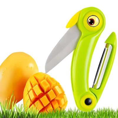 BTFLKNS Ceramic Paring Knife, Bird-shaped folding peeler, Ergonomic Handle Professional Knife, Super Sharp Blade Folding Knife with protective Sheath(Green )_img_3