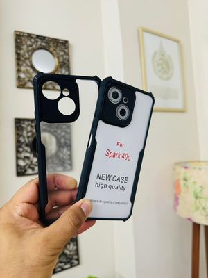 Tecno Spark 40c Back Cover Transparent Hard Shock Prof Back Cover XUNDDFUSION_img_1