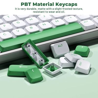 XVX Low Profile Green on White Double Shot PBT Keycaps_img_3