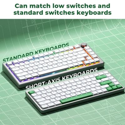 XVX Low Profile Green on White Double Shot PBT Keycaps_img_5
